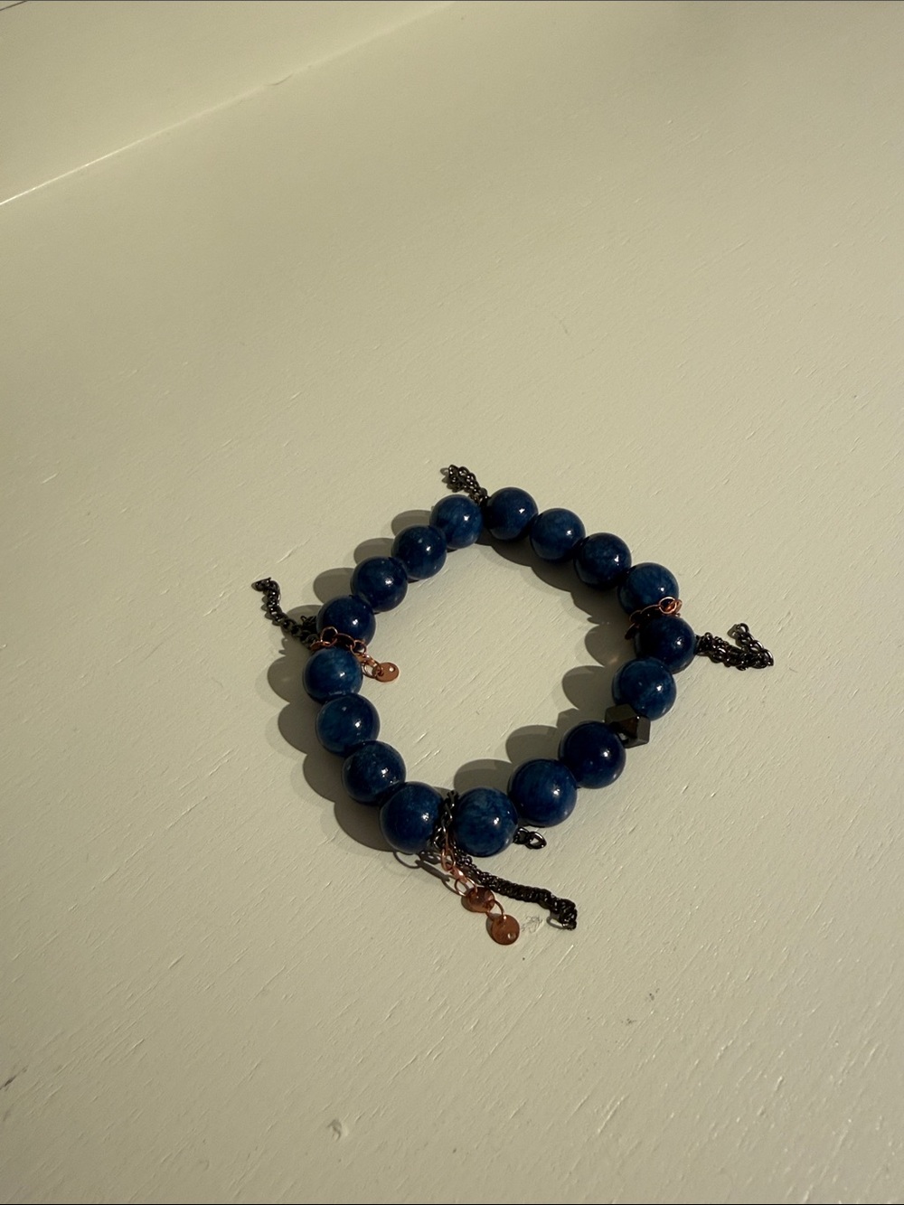 Blue bead bracelet